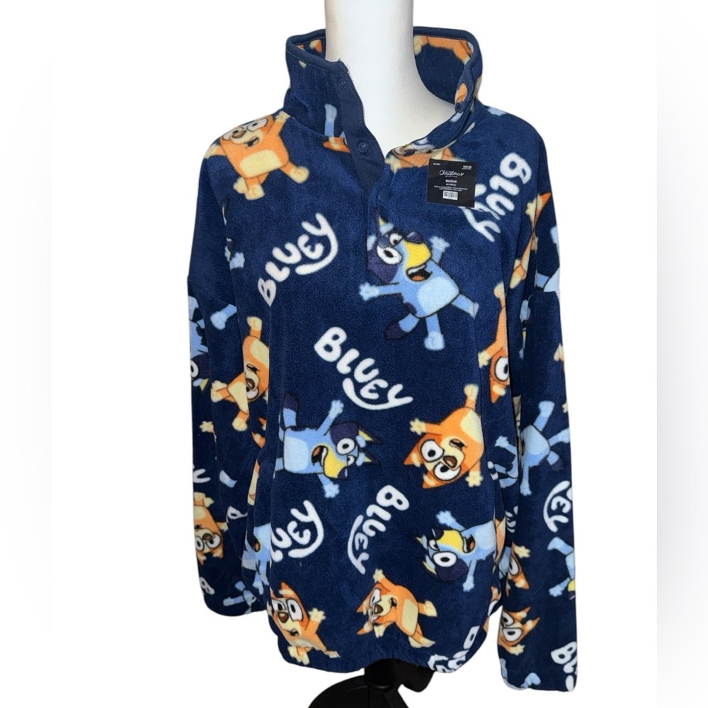 Bluey Bingo fleece pullover long sleeve jacket sweatshirt adult unisex new nwt